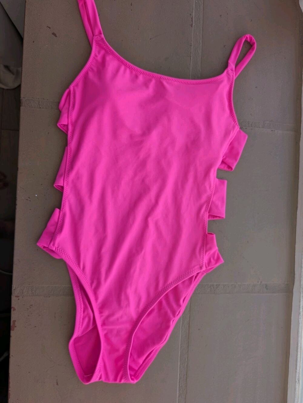 MOSSIMO Hot Pink Cut Out One Piece Sz M Fuschia